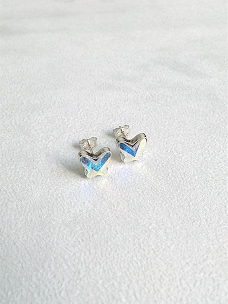 Earrings Butterfly Sterling Silver - ต่างหู - เงินแท้ หลากหลายสี