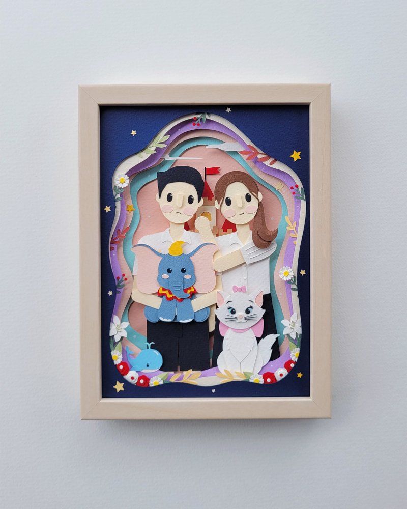 Layered custom papercut frame: couple theme. - Picture Frames - Paper 