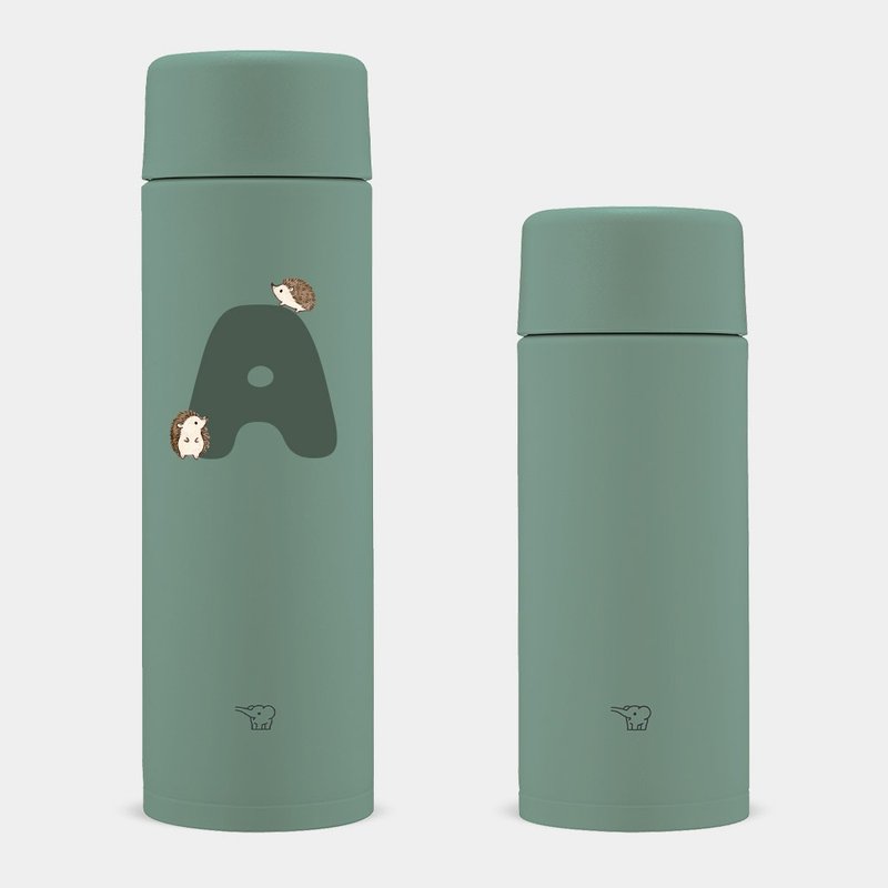 【客製化禮物】英文字母 小刺蝟 象印保溫瓶 PU055 - 保溫瓶/保溫杯 - 不鏽鋼 綠色