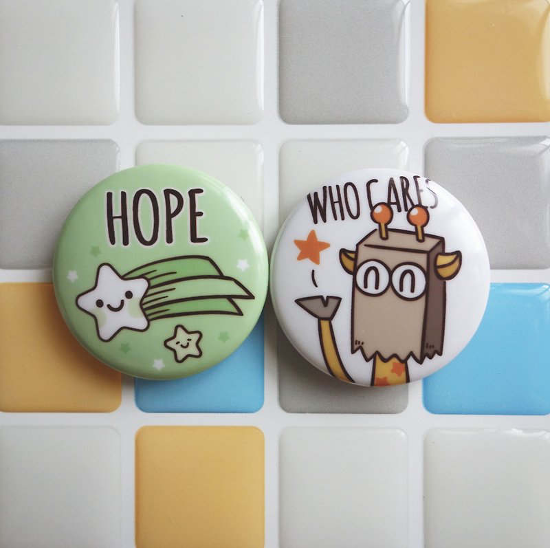 Pin Magnet Two in One Small Badge 6 - Hope / (1 copy 2 in) - Badges & Pins - Other Materials 