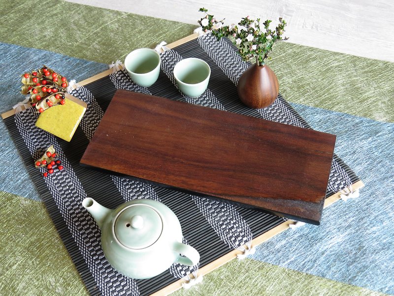 HO MOOD Deconstruction Series-Hand-made Log Tea Tray - ที่รองแก้ว - ไม้ สีนำ้ตาล