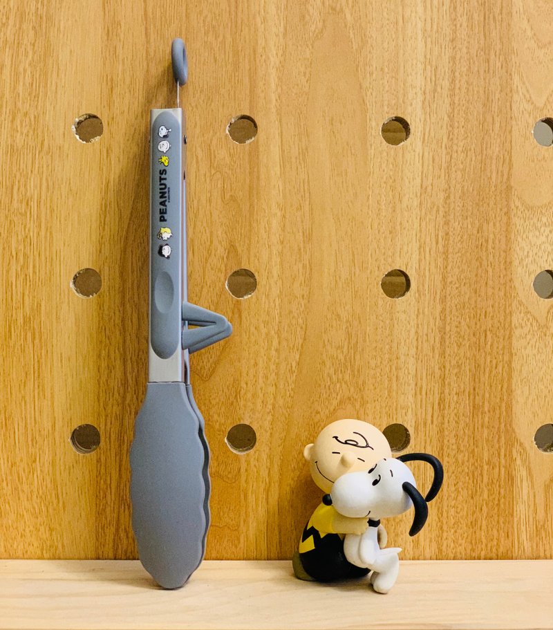 PEANUTS Authorized Silicone stainless steel food tong (9 inch) - เครื่องครัว - ซิลิคอน สีเทา