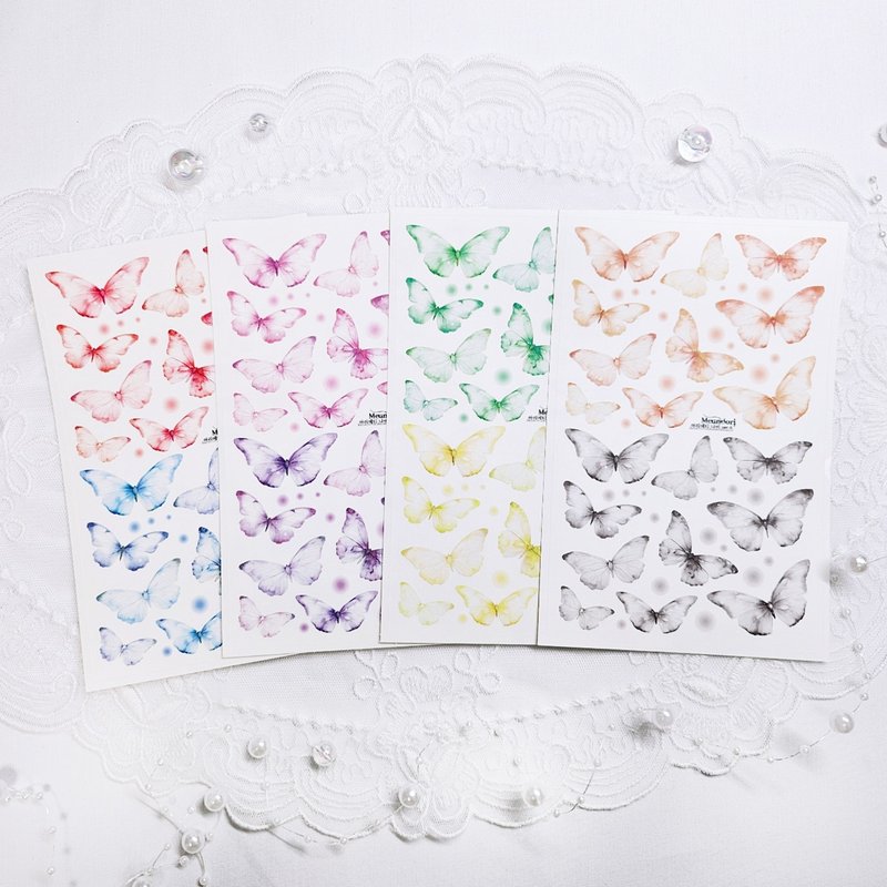 Arrietty Package - Butterfly transparent paper stickers - 貼紙 - 紙 