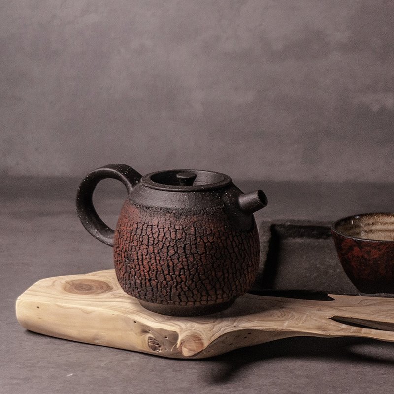 Selfless Series-Chengyan Red Rock Tea Set 240ml - Teapots & Teacups - Pottery Black