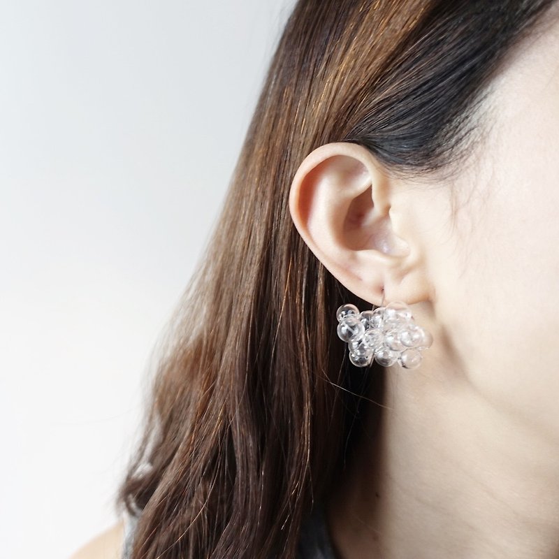 Hanabi bubble earrings - ต่างหู - แก้ว สีใส