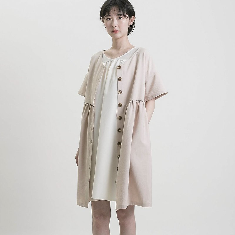 [Limited 2 in combination] E - One Piece Dresses - Cotton & Hemp Pink
