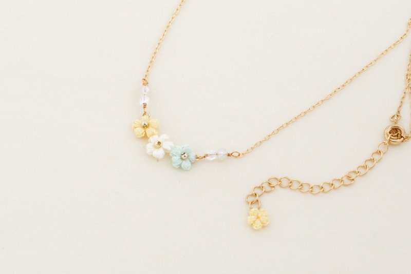 Embroidery thread crochet necklace - Necklaces - Thread Yellow