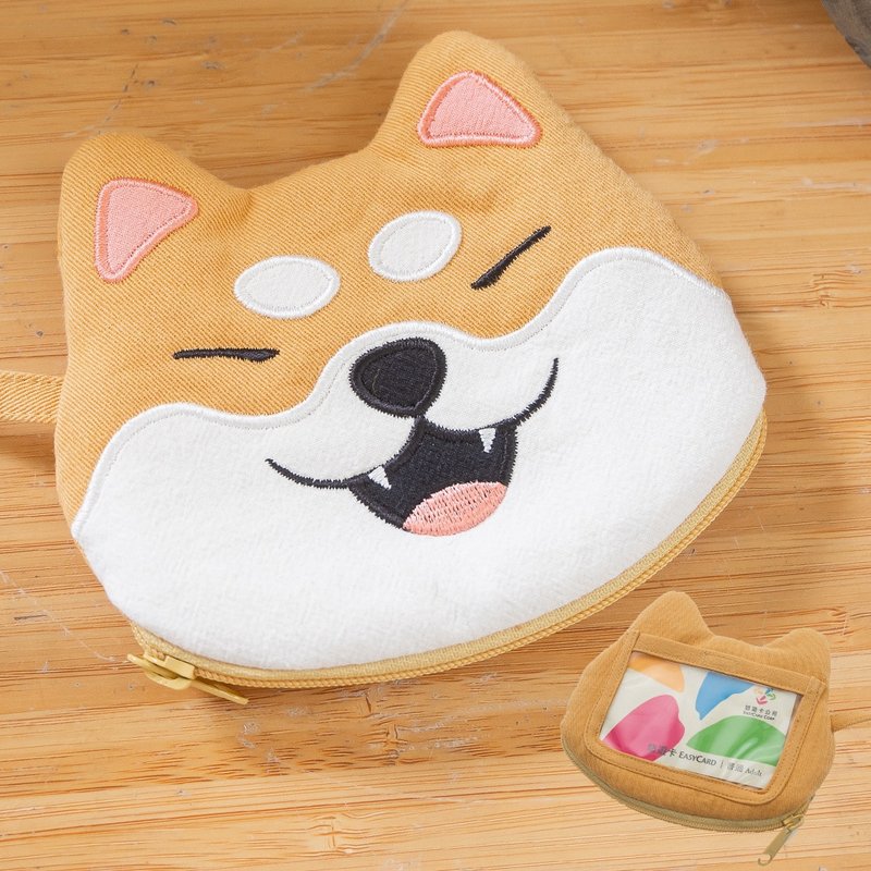 Shiba Inu baby transparent window identification card holder/ticket holder/coin purse【222997】 - ID & Badge Holders - Cotton & Hemp Orange
