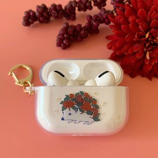 AirPods Pro Case  // AirPods Case // Hedgehog and Flowers