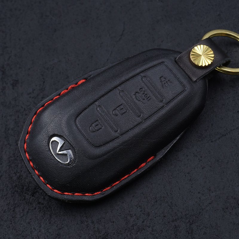 Infiniti  QX60  極致汽車 感應鑰匙 智慧型鑰匙 鑰匙包 皮套 - 鑰匙圈/鑰匙包 - 真皮 黑色