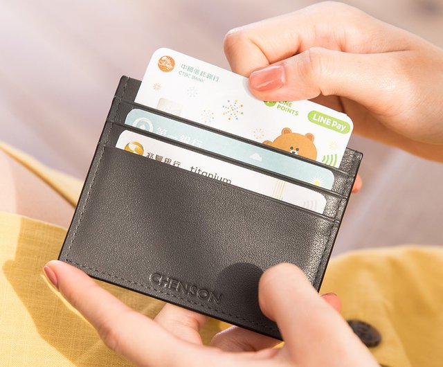 チェンソン本革メンズ6枚カード1枚クレジットカードバッグidスリーブカードクリップグレーw124 2 ショップ Chenson その他 Pinkoi