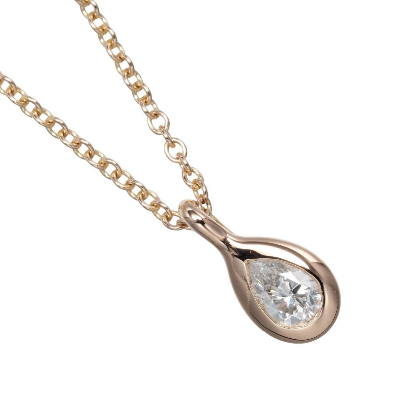 【日本直送】ティファニー TIFFANY&Co. バイザヤード ペアシェイプ ネックレス K18PG ピンクゴールド ダイヤモンド 約2.25g【中古】Aランク - 項鍊 - 貴金屬 金色