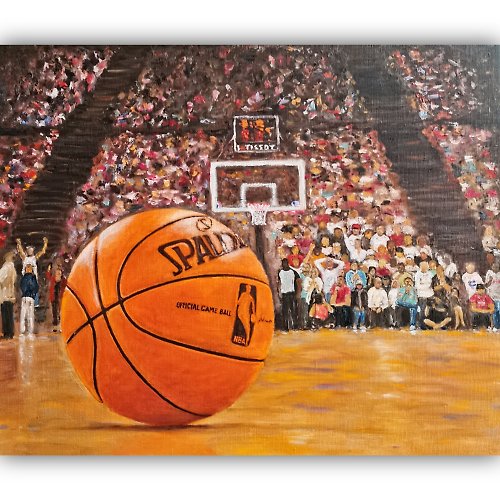RayLarArt Basketball Ball Painting /Sport Original Art /Basketball Wall Art/Sport Wall Art