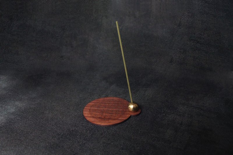 UNIC walnut incense sticks tray/minimalist Bronze incense sticks holder/flower of life incense sticks tray [can be customized] - Fragrances - Wood Brown