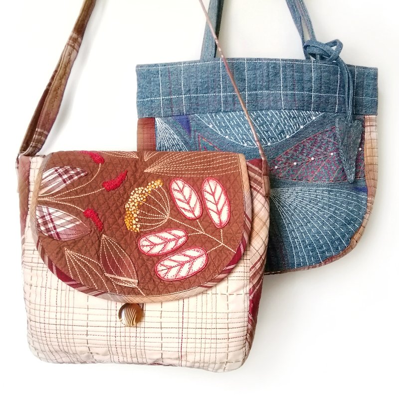 Handcrafted Large Women's Bags: Unique Handmade Hand Embroidered Fabric Handbags - Handbags & Totes - Cotton & Hemp 