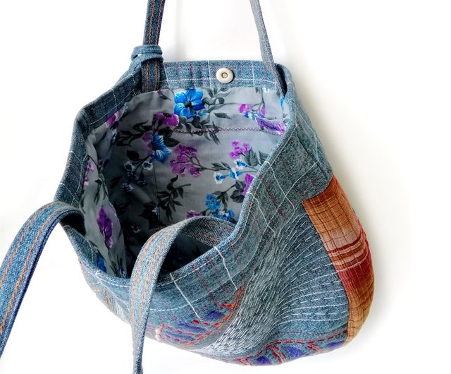 Handmade Recycled Denim Tote Bag 