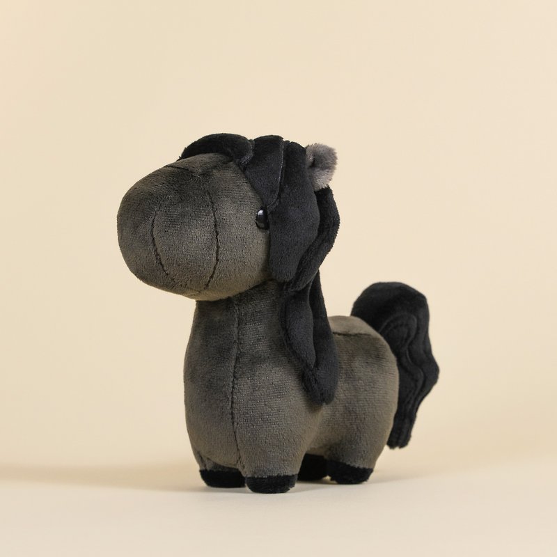 Mini Bellzi | Friesian the Horse - Stuffed Dolls & Figurines - Other Man-Made Fibers Black