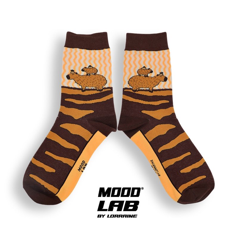 MOODLABBYLORRAINE | CAPYBARA SOCKS - Socks - Cotton & Hemp Orange