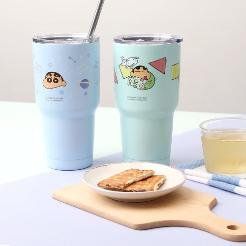 NORNS 蠟筆小新不鏽鋼冰霸杯 保溫杯 酷涼杯 304不鏽鋼 雙層真空飲料杯
