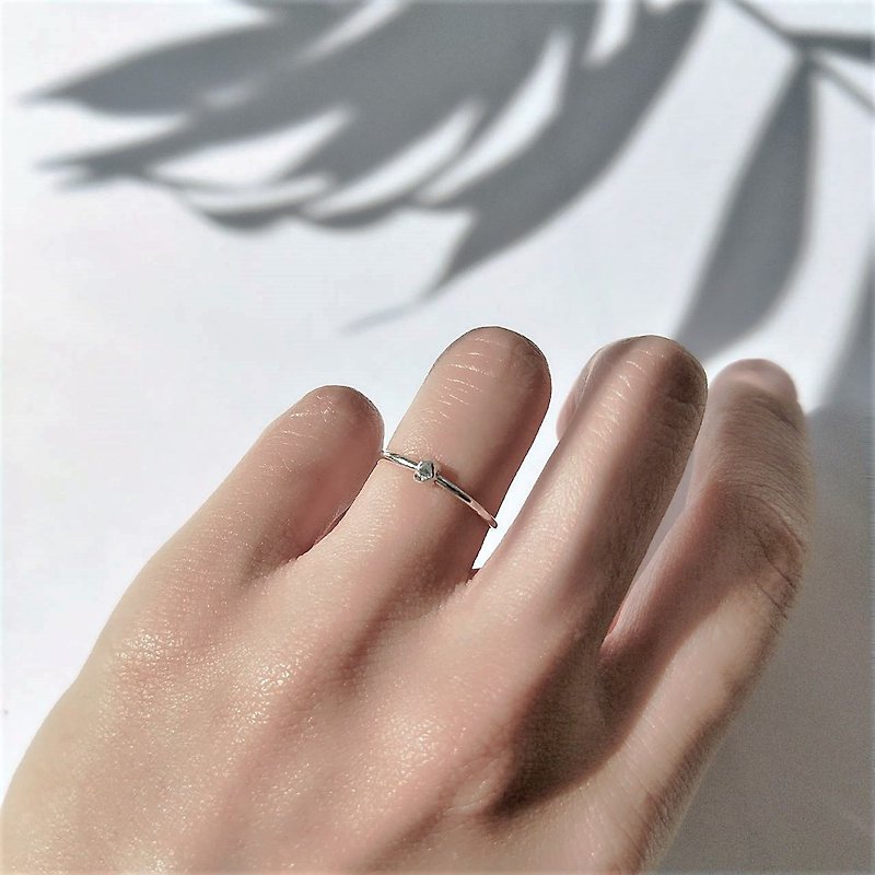 │Simple│Cut-faced ore•Extremely fine ring•Pure silver ring•Designer original - แหวนทั่วไป - เงินแท้ 