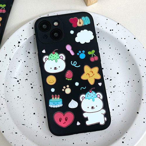 hottmall Mobile Phone Case, Multiple Models Support,Ice cream bear Silicone Case