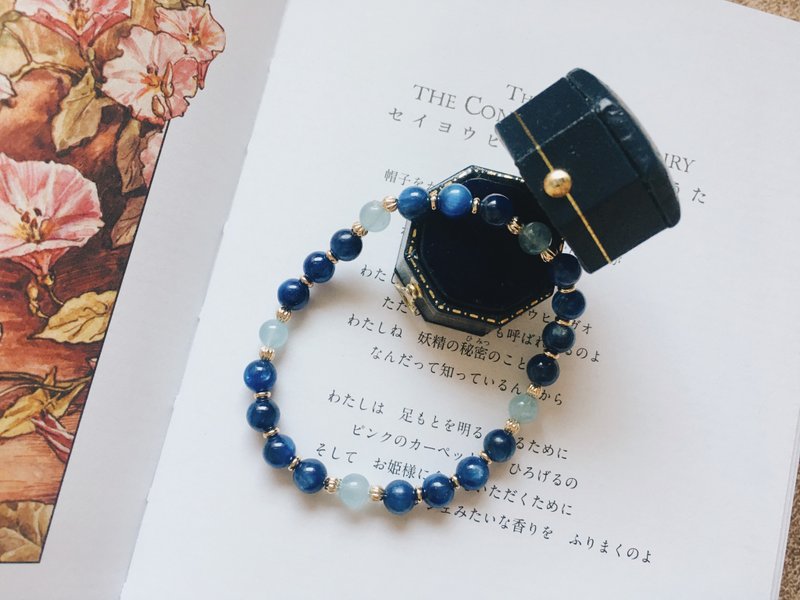 Enko | 藍調在發酵 海藍寶 藍晶石 14k包金手鍊 - 手鍊/手環 - 半寶石 藍色