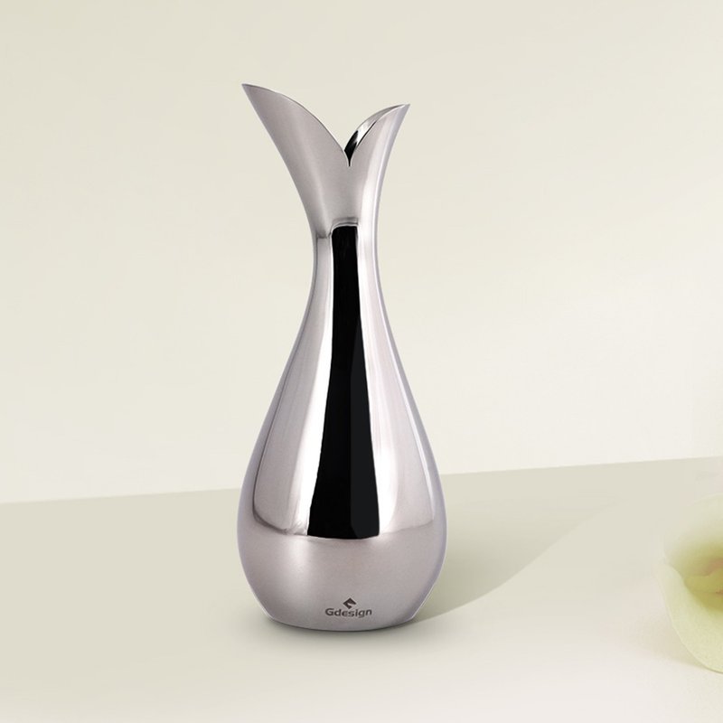 Calla Lily系列-花瓶│ 【Gdesign】海芋精美餐桌用品系列 - 乾燥花/永生花 - 不鏽鋼 銀色