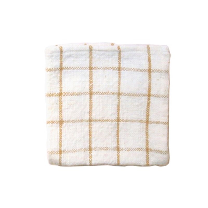 Handspun handkerchief (brown check) - Scarves - Cotton & Hemp 