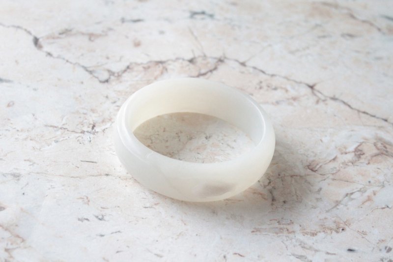Journal-Youyun Pisces Pure Natural (Xinjiang Hetian Sheep Fat White Jade) Sugong Small Fish Wide Royal Concubine Bracelet - Bracelets - Gemstone 