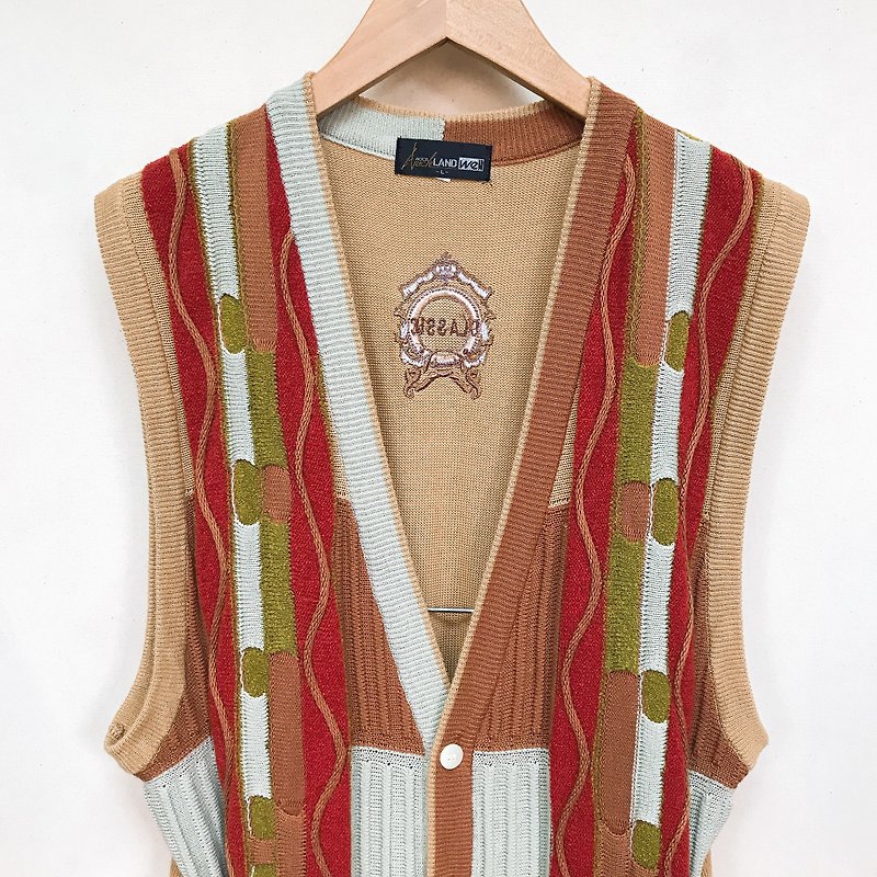 古代のコート/文学的スタイルのオレンジ色のマッチングセーターベスト - ジャケット - ウール オレンジ