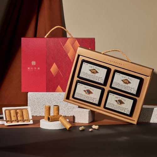 實心蛋捲 實心蛋捲 | 實心經典禮盒 4 入禮 (花生×2+芝麻×2)