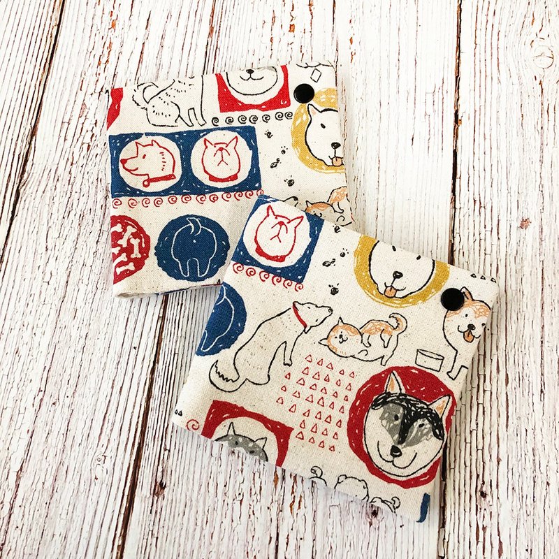 Mask Storage Bag Sanitary Pad-Dog - Toiletry Bags & Pouches - Cotton & Hemp White