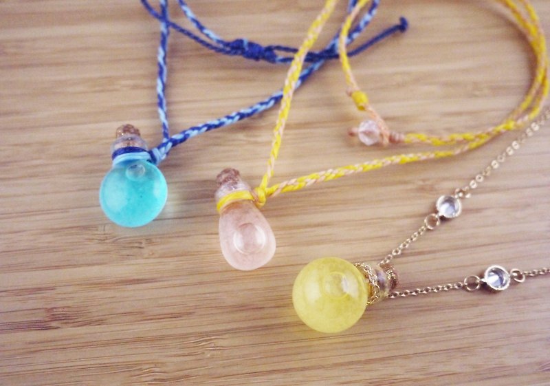 [Weather Bottle Necklace] Hand-woven Wax thread - Necklaces - Other Materials 