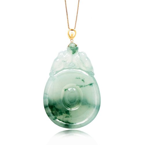 正佳珠寶 Gemsrich Jewelry 【正佳珠寶】翡翠 冰種飄花 古錢三腳蟾蜍吊墜 天然A貨翡翠吊墜