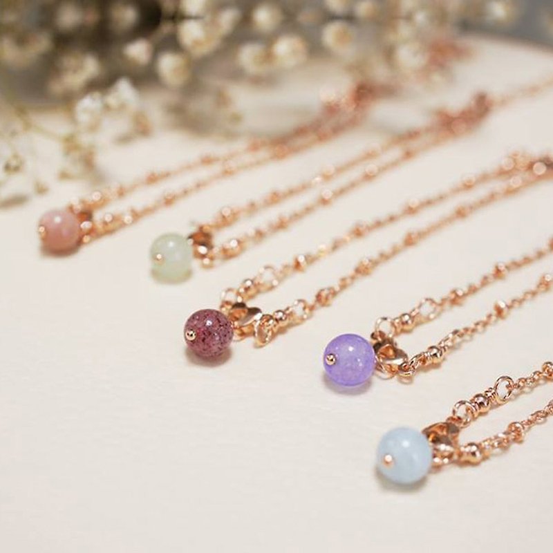 [Optional Blessing Stone] Lettering Bracelet*Christmas Gift*Rose The One Custom Bracelet - Bracelets - Gemstone Pink