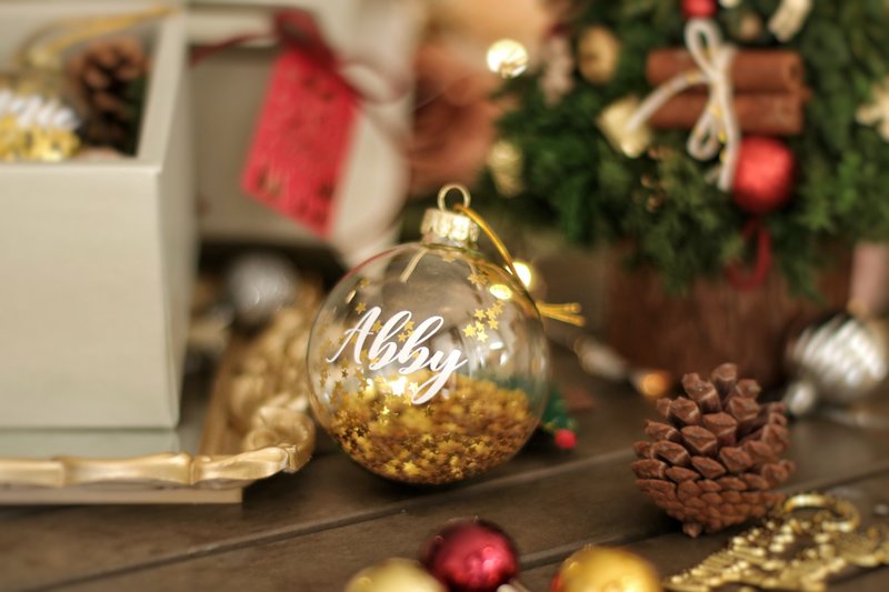 [Christmas Gift Box] Customized crystal ball with English name Christmas gift - Items for Display - Other Materials 