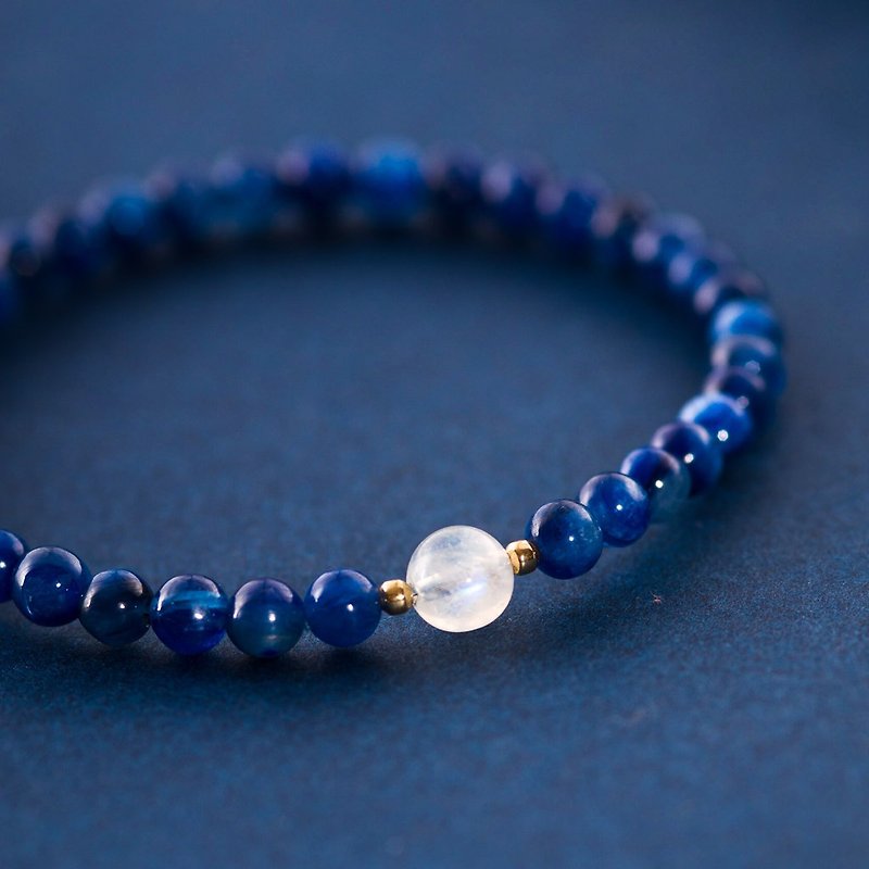 藍晶石月光石14KGF手鏈 | 天然石水晶手鏈客製禮物 - 手鍊/手環 - 寶石 藍色