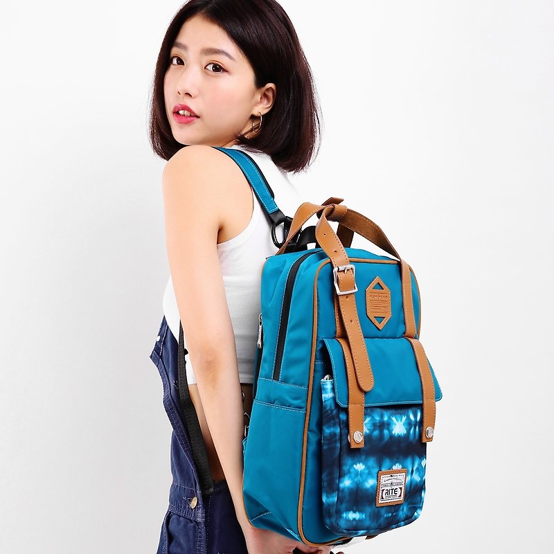 2017 Twin Series ║ Cosmic Roaming Pack (M) - Flower Blue Green ║ - Backpacks - Paper Blue