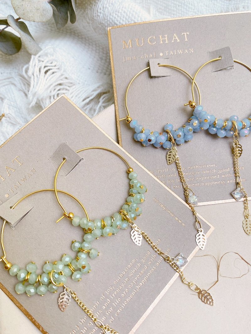 Track down Hirsch. MUCHAT Handmade 14KGP Crystal Pearl Leaf Chain Earrings - Green - Earrings & Clip-ons - Other Materials Green