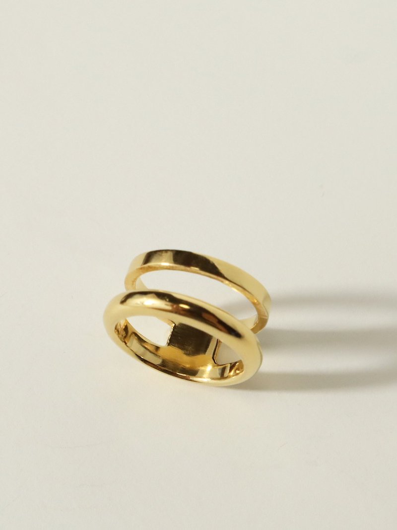 Double Pinky ring - GOLD - แหวนทั่วไป - เงินแท้ สีทอง
