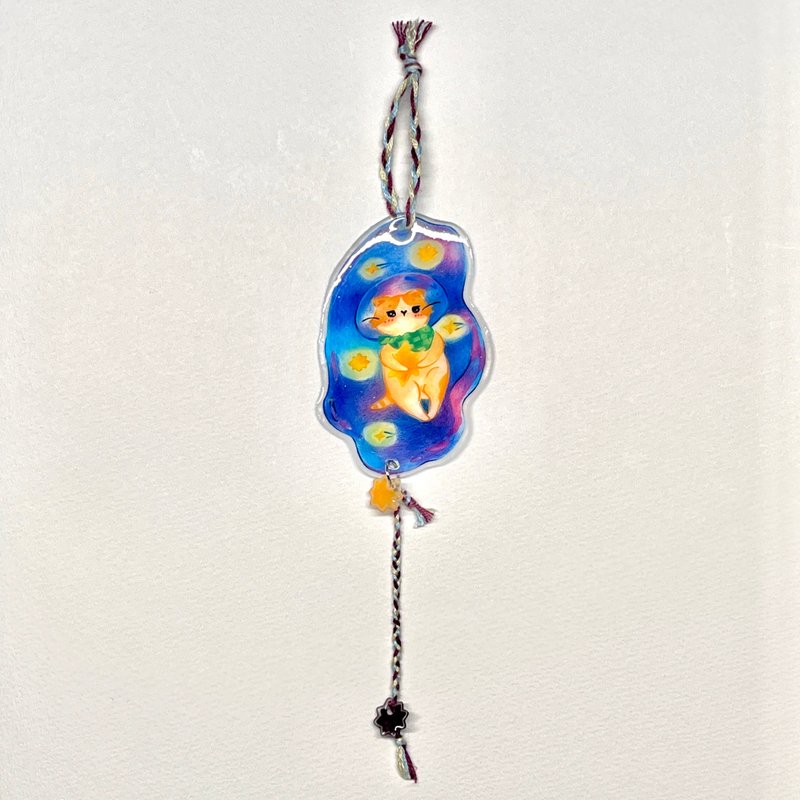 Chamili Planet Series Star Cat Small Universe-Handmade Hand-painted Pendant - Bookmarks - Plastic Blue