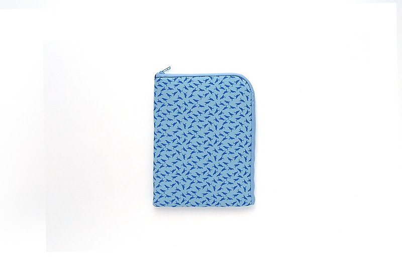 iPad Sleeve / Crested Myna No.4 / Sea Blue - เคสแท็บเล็ต - ผ้าฝ้าย/ผ้าลินิน 