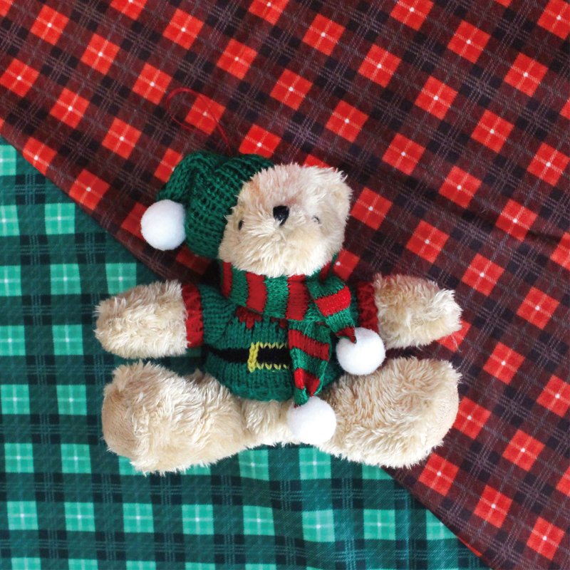 【Classic Teddy Bear】Christmas Green - Stuffed Dolls & Figurines - Polyester Green