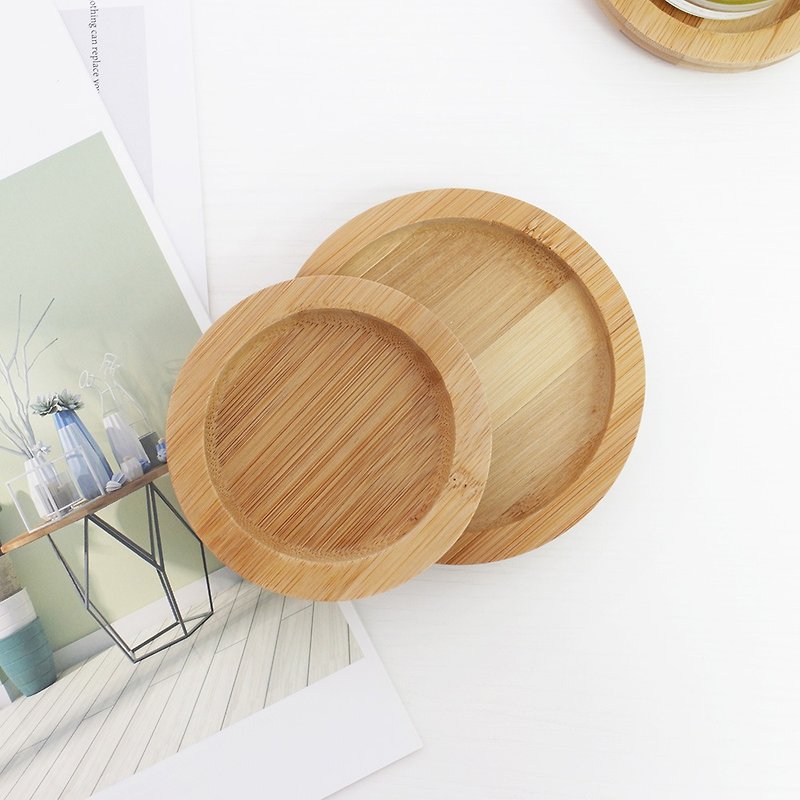 1+1 Combination Bamboo Wood Coaster/Desktop Storage - กล่องเก็บของ - ไม้ สีกากี