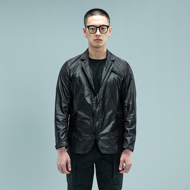 DARTW22SS Original Design Men&#39;s Black Lightweight Functional Jacket Sports Suit Adjustable Sleeve Length Bust