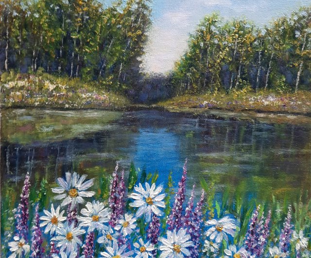 油絵 絵画 【夏の風景】