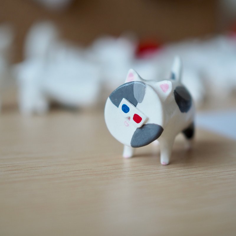 3D cat - 公仔/玩偶 - 黏土 白色