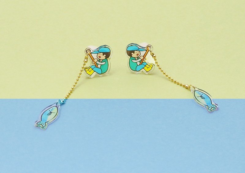 Fisherman earrings - Earrings & Clip-ons - Acrylic Multicolor