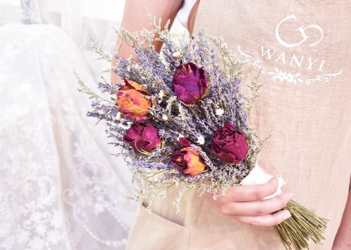 WANYI wedding dress outside rose lavender bouquet dry flower / bouquet / photo / gift / wedding / wedding