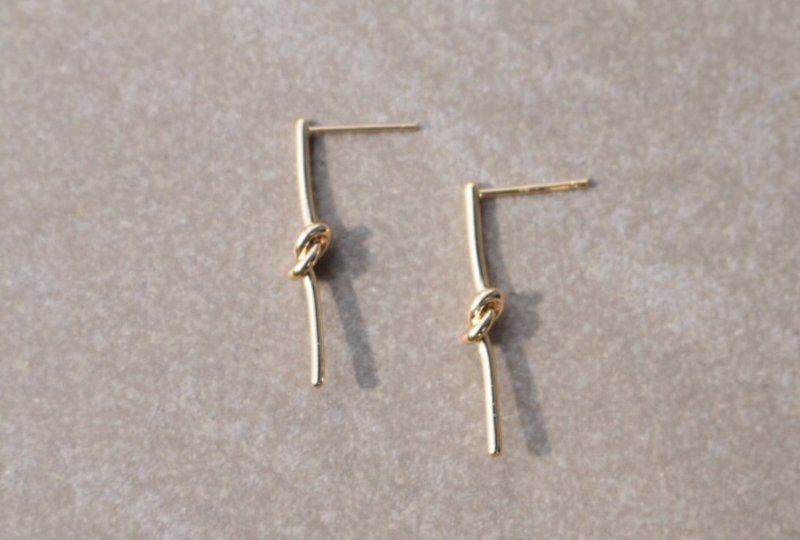 Brass earrings 0668-big day - ต่างหู - ทองแดงทองเหลือง สีทอง
